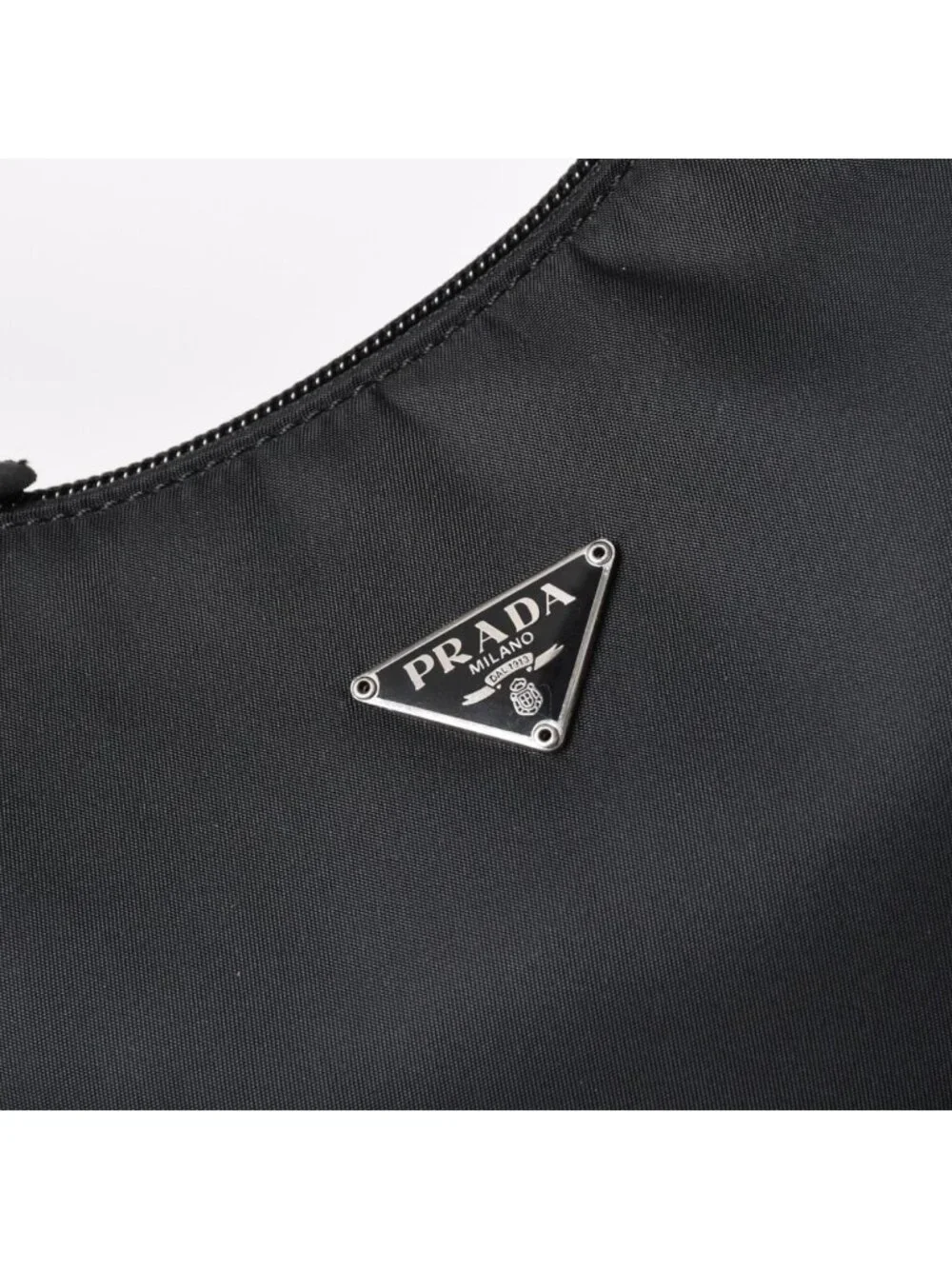 Prada Hobo Handbag Nylon Black